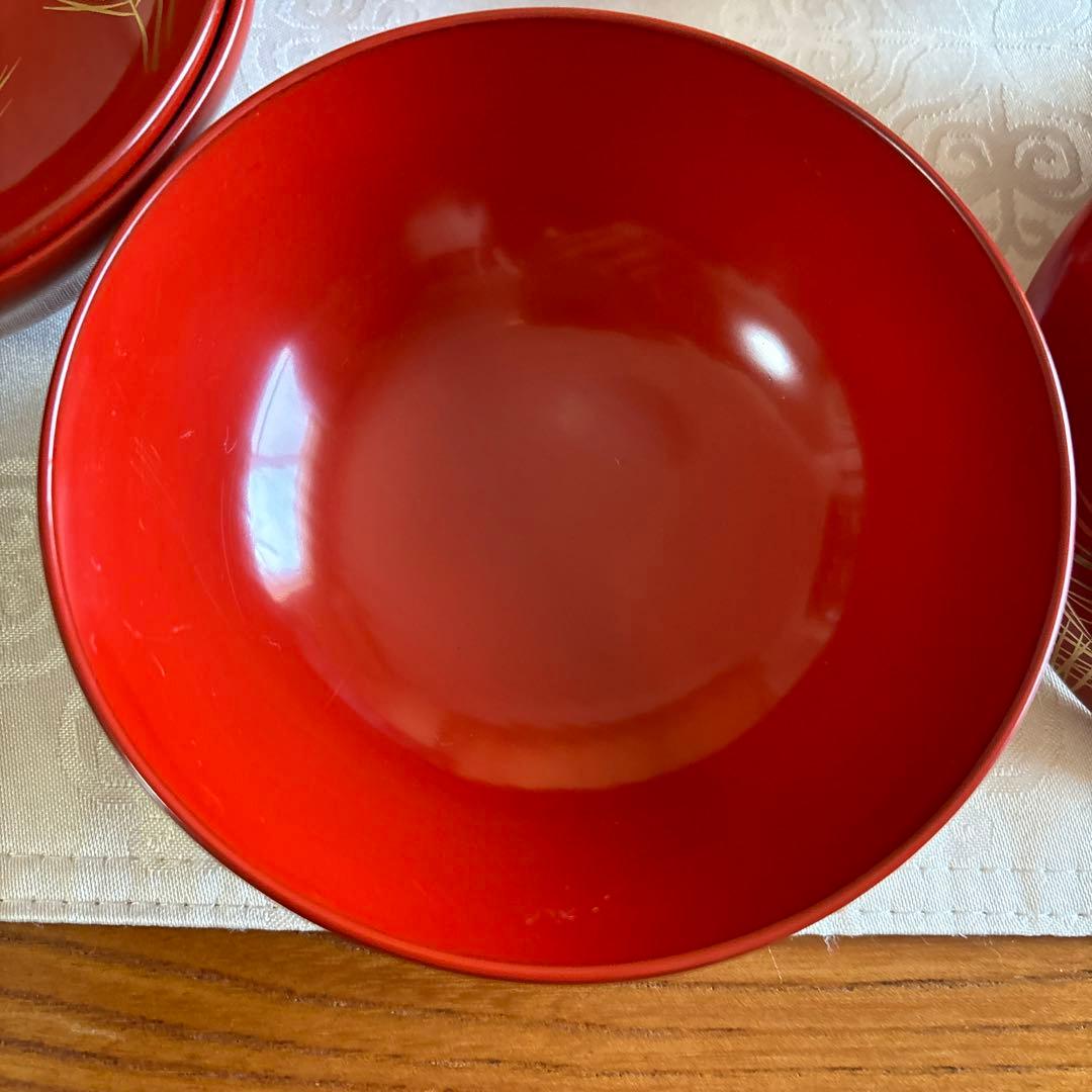 輪島塗り蒔絵松葉吸い物椀6客　 大正頃　⭕️