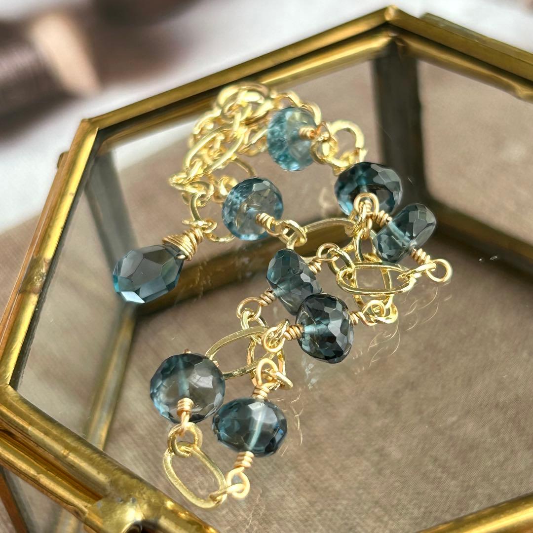 専用✳︎ロンドンブルートパーズ　14kgfブレスレット　天然石ブレスレット