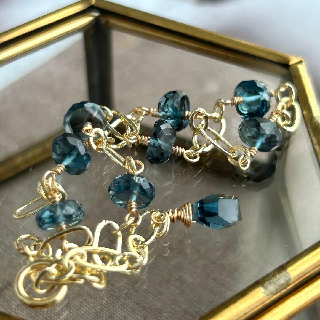 専用✳︎ロンドンブルートパーズ　14kgfブレスレット　天然石ブレスレット