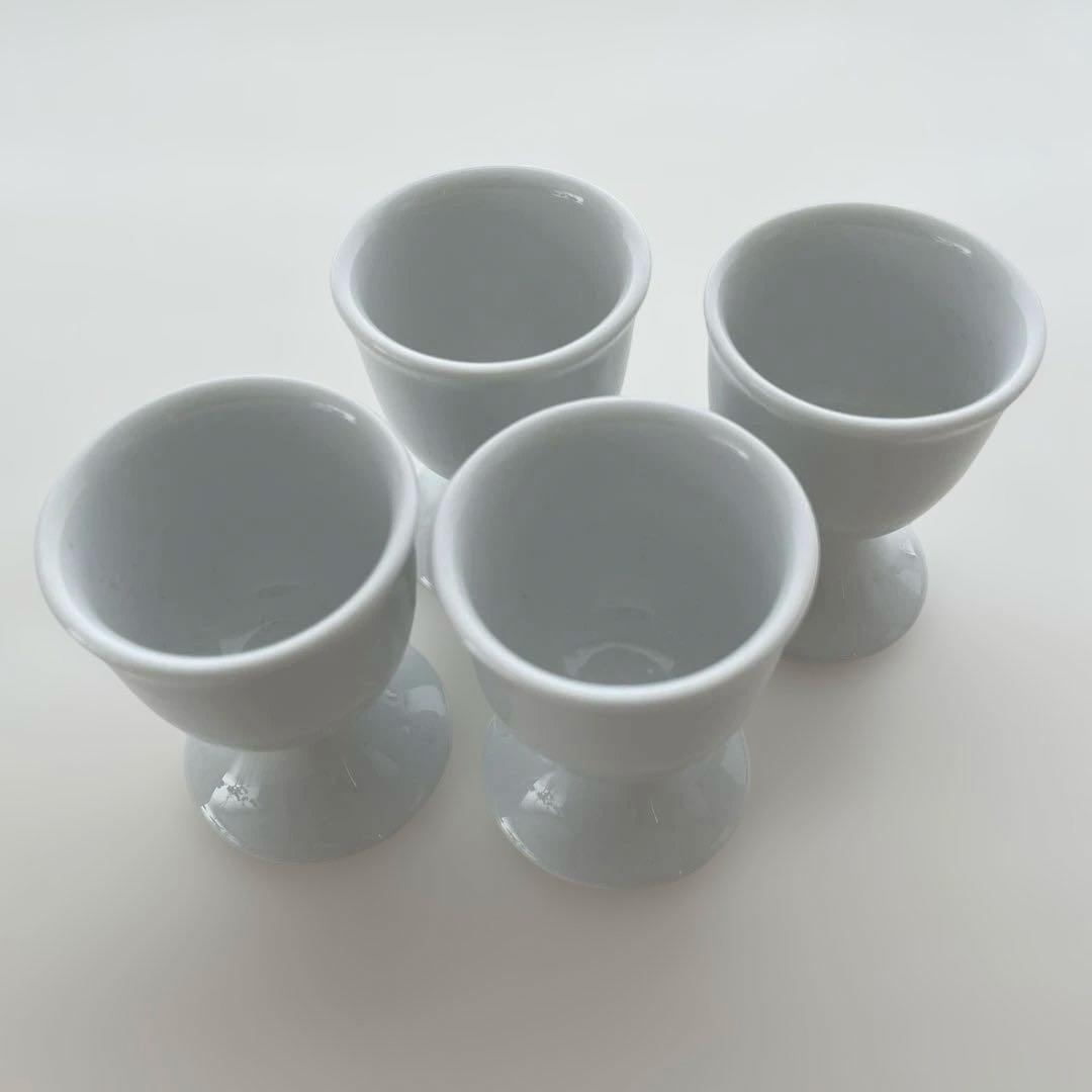 フランス ヴィンテージ 白陶器 エッグスタンド4個(1)