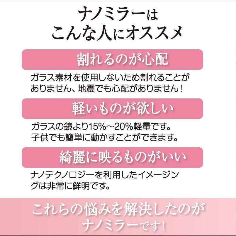 全面鏡 折り畳み 鏡 割れない鏡 高さ160cmx幅60×2 シルバー 1847