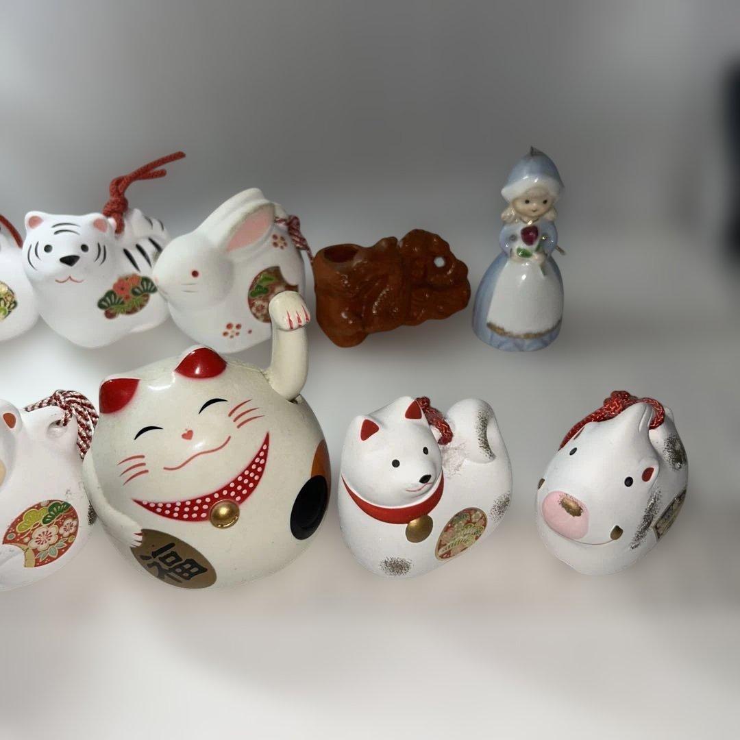 十二支の置物29個&招き猫&幸せ運ぶオランダの鈴&天使の置物セット
