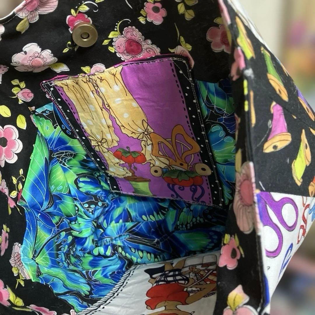 ロラライハリス　ソーイングレディー　トートバッグ　　　☆ハンドメイド品☆