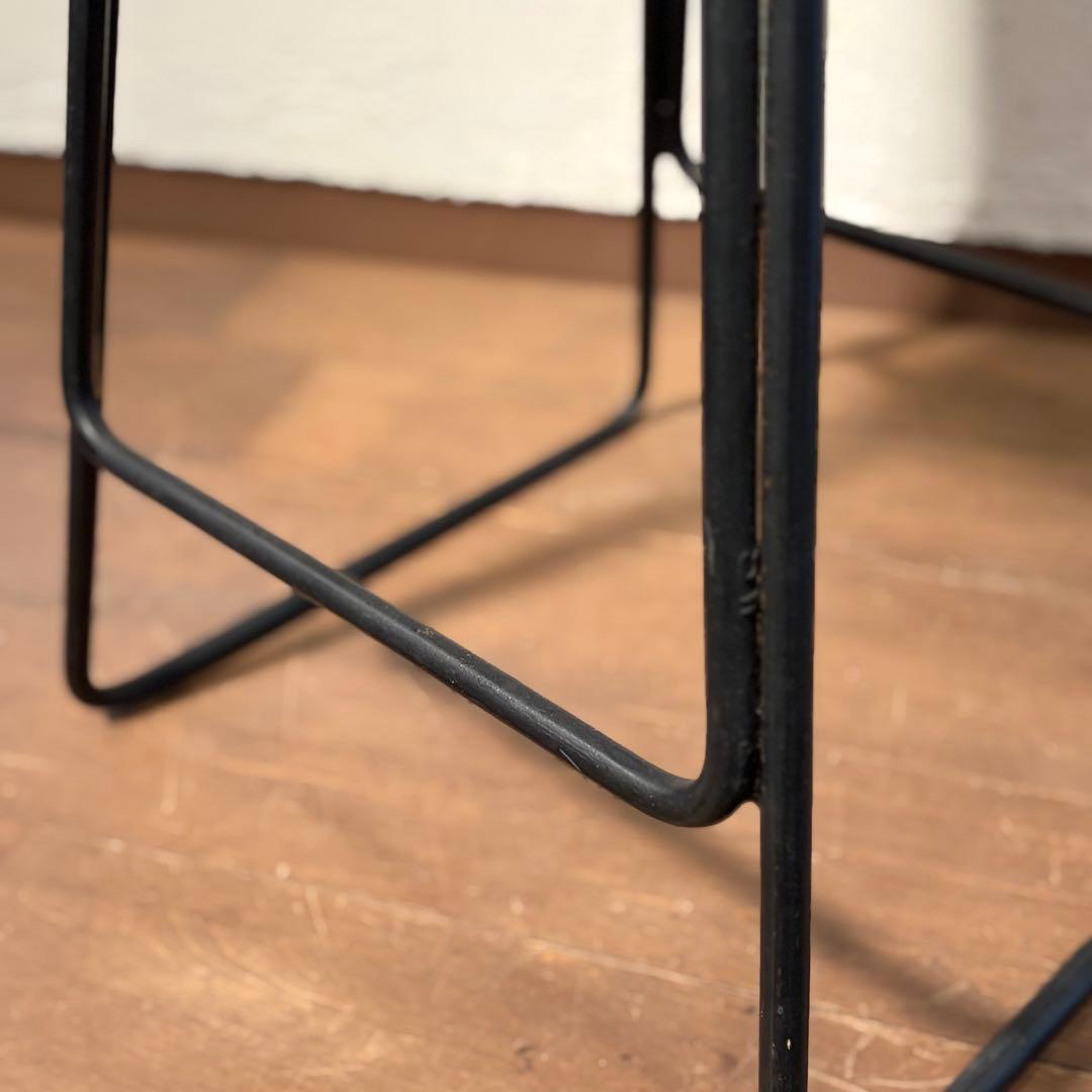 無垢材×鉄脚　スツール サイドテーブル