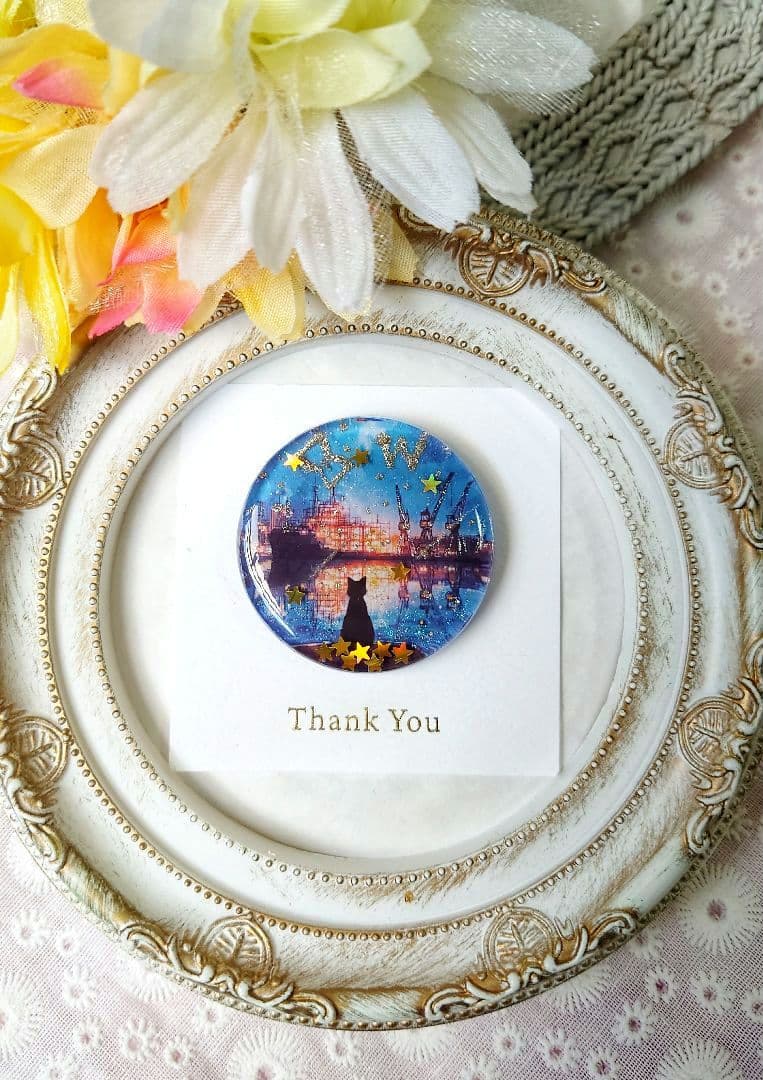 レジン　猫　ヘアゴム　ブローチ　ポニーフック　No.481