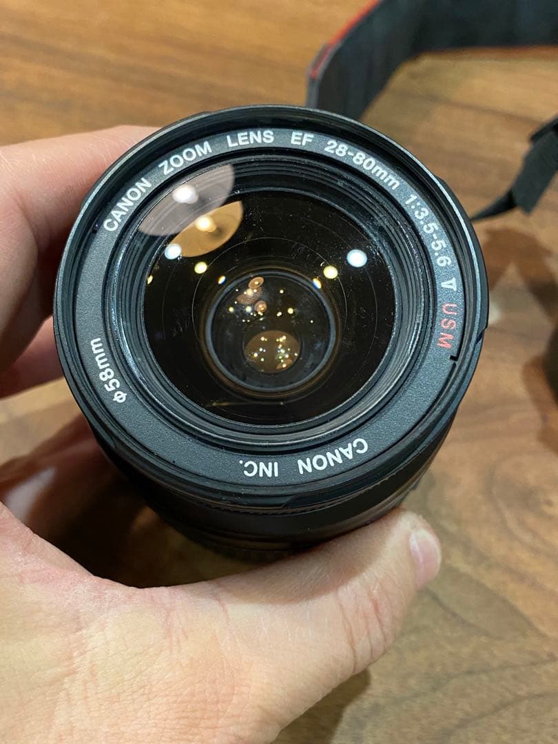 Canon EOS kissデジタル初代　黒一眼レフ 28-80mmefレンズ付