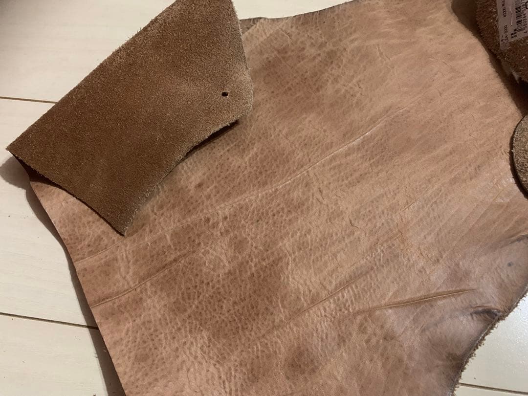 ハンドメイド本革ベージュ スカーフ付きトートバッグ