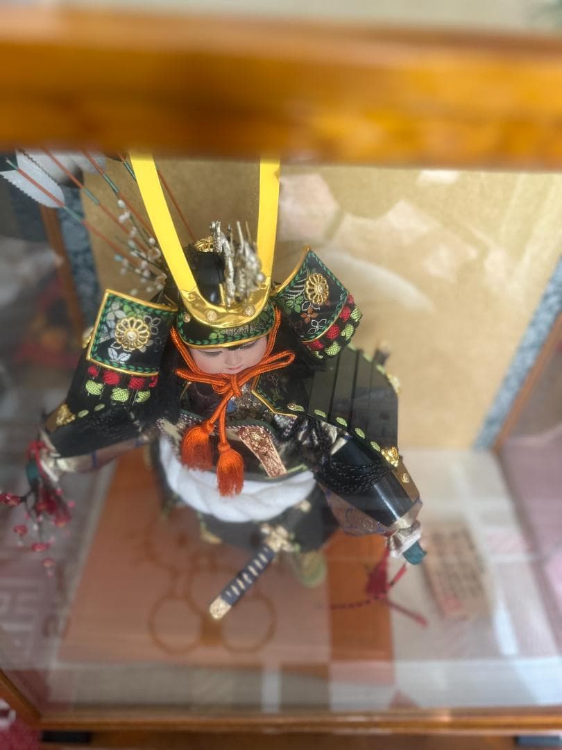 美品　五月人形　はまゆみと武士人形のセット