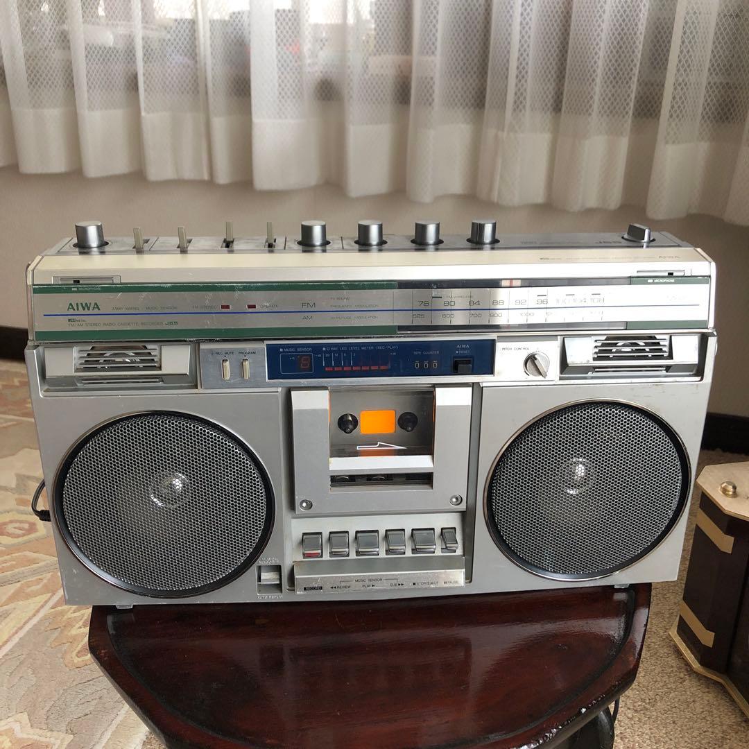 AIWA アイワ　FMAMラジカセ　Jー55 　日本製　レトロ　カセットジャンク