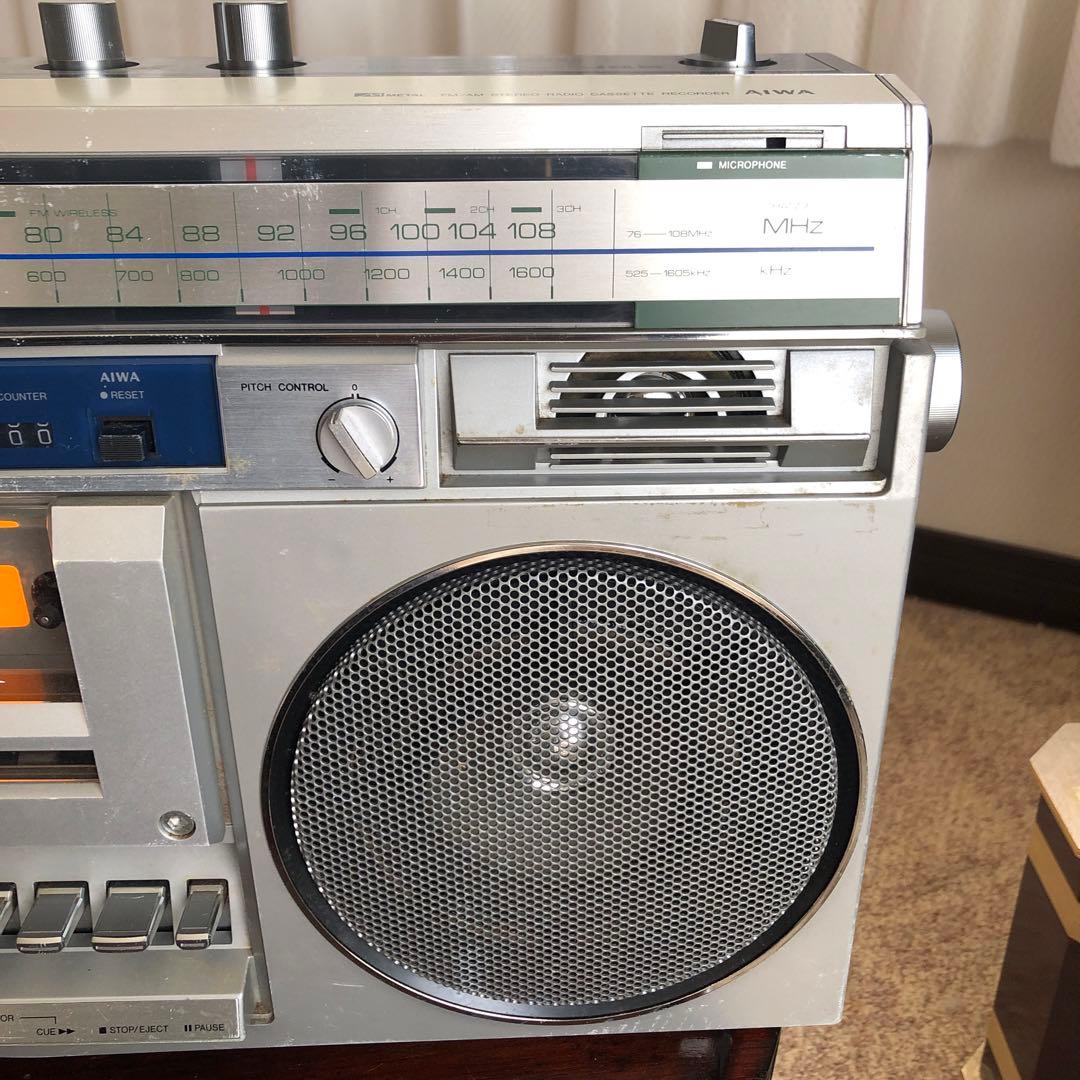 AIWA アイワ　FMAMラジカセ　Jー55 　日本製　レトロ　カセットジャンク