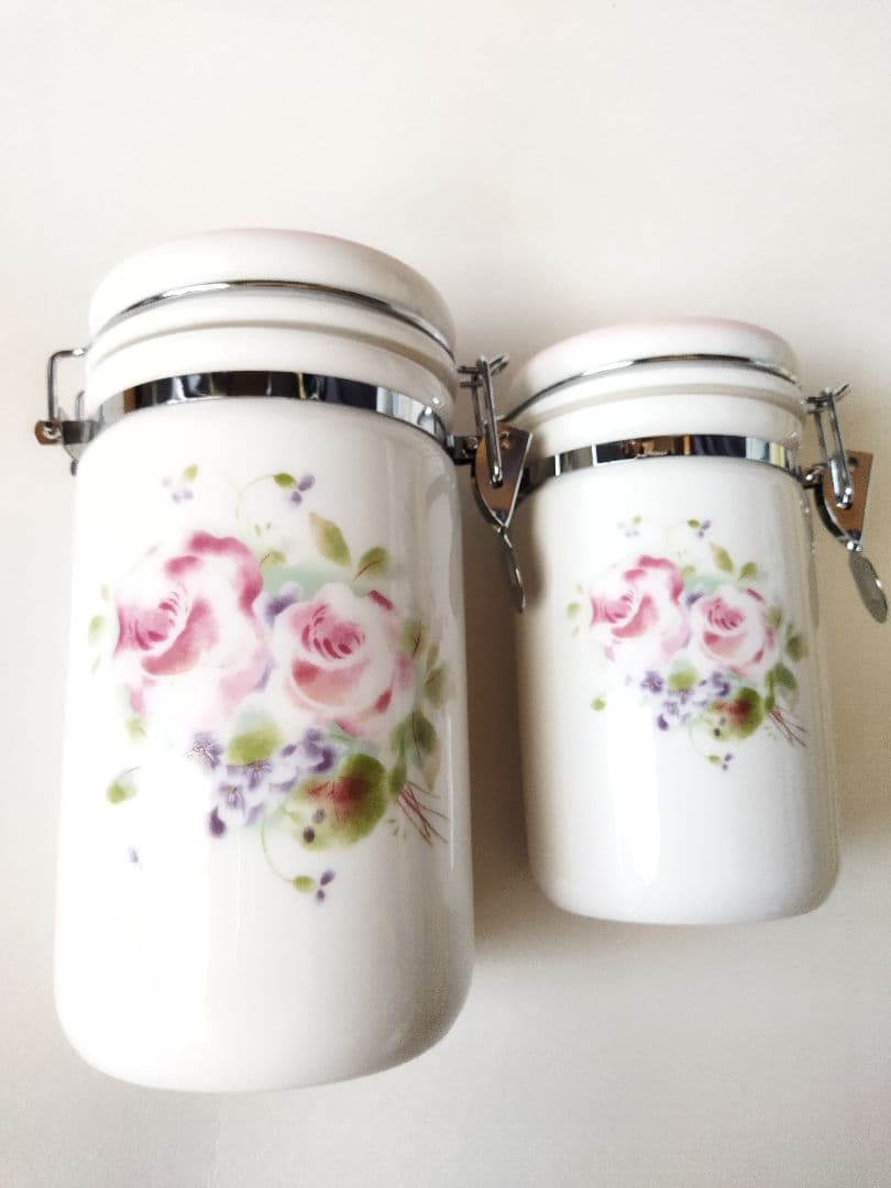 イマン　キャニスター　オデット　密封瓶　陶器２個セット