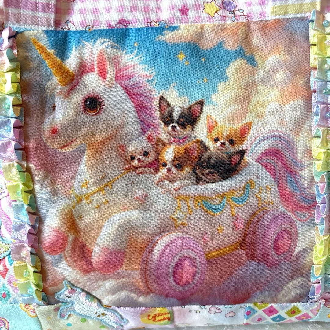 ♥︎ゆめかわ♥︎シャカシャカパッチワークBAG、ショルダー紐、可愛いチャーム付き♡