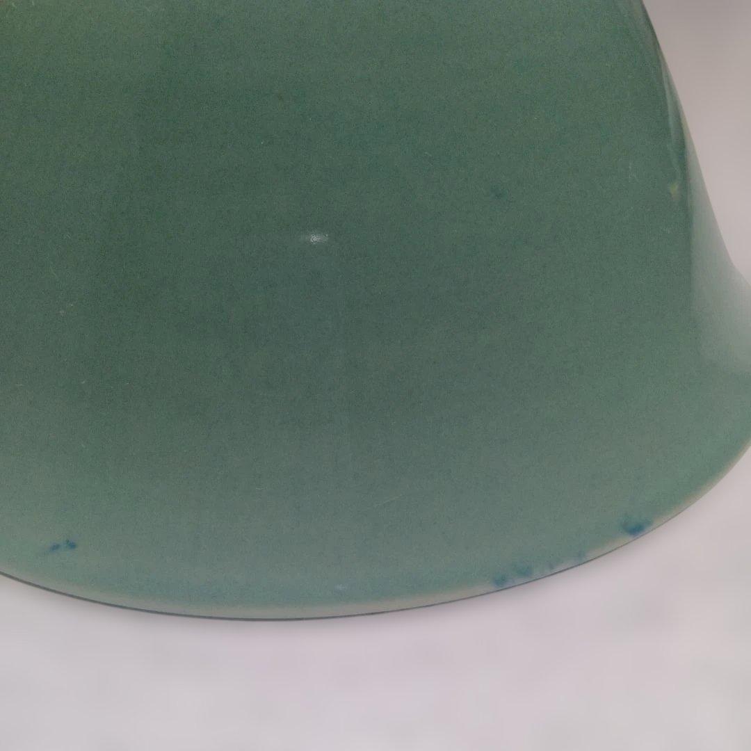 骨董品　庄上製　還了樋口 手描きの青白い陶器の深皿