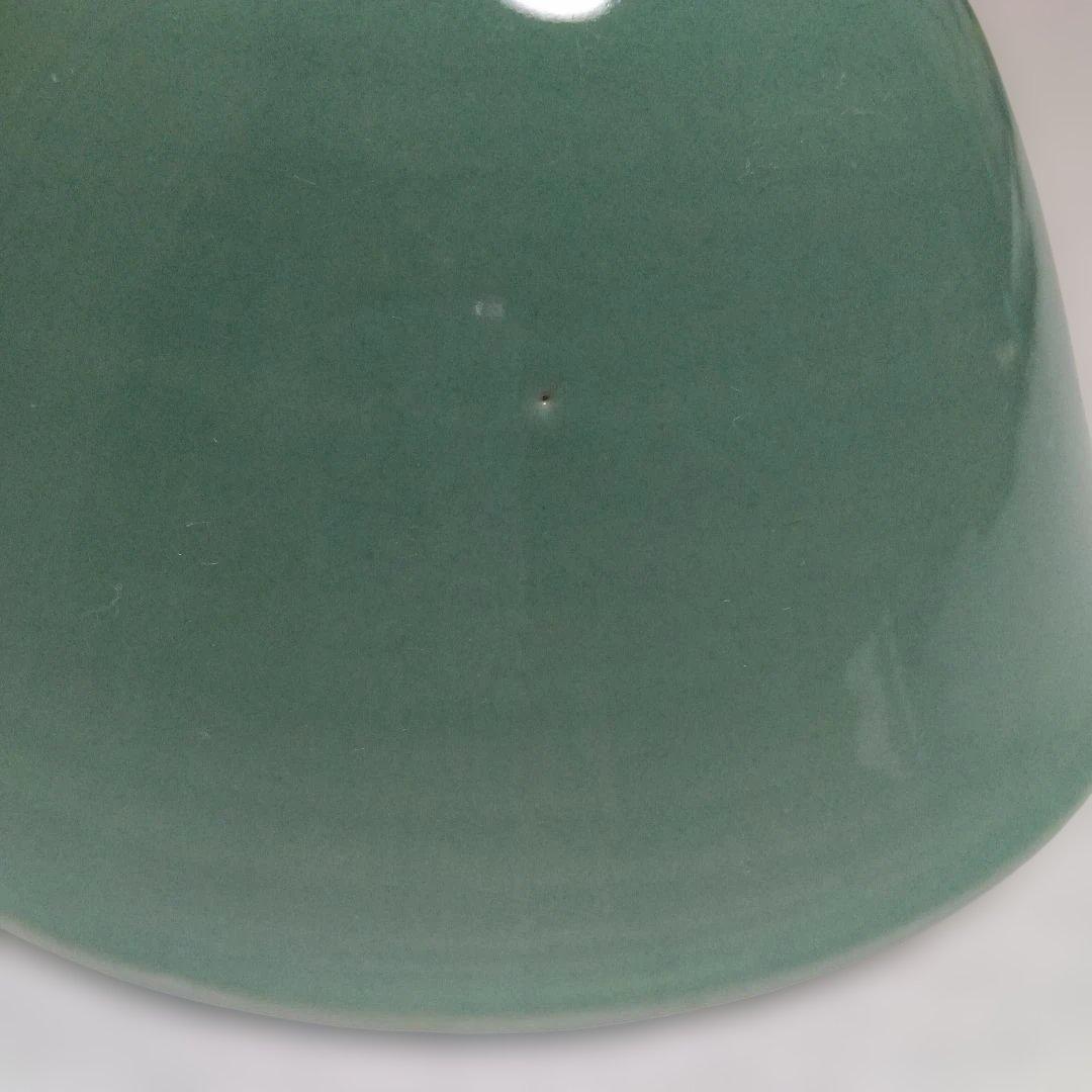 骨董品　庄上製　還了樋口 手描きの青白い陶器の深皿