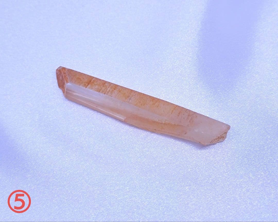 タンジェリン クォーツ　ポイント　原石　5本セット　ブラジル産　血液　健康　活力