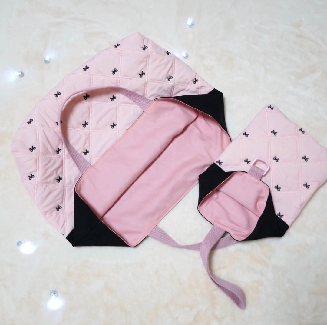 【入園入学3点セット 】リボン刺繍 キルティング ピンク｜名入れ可♡