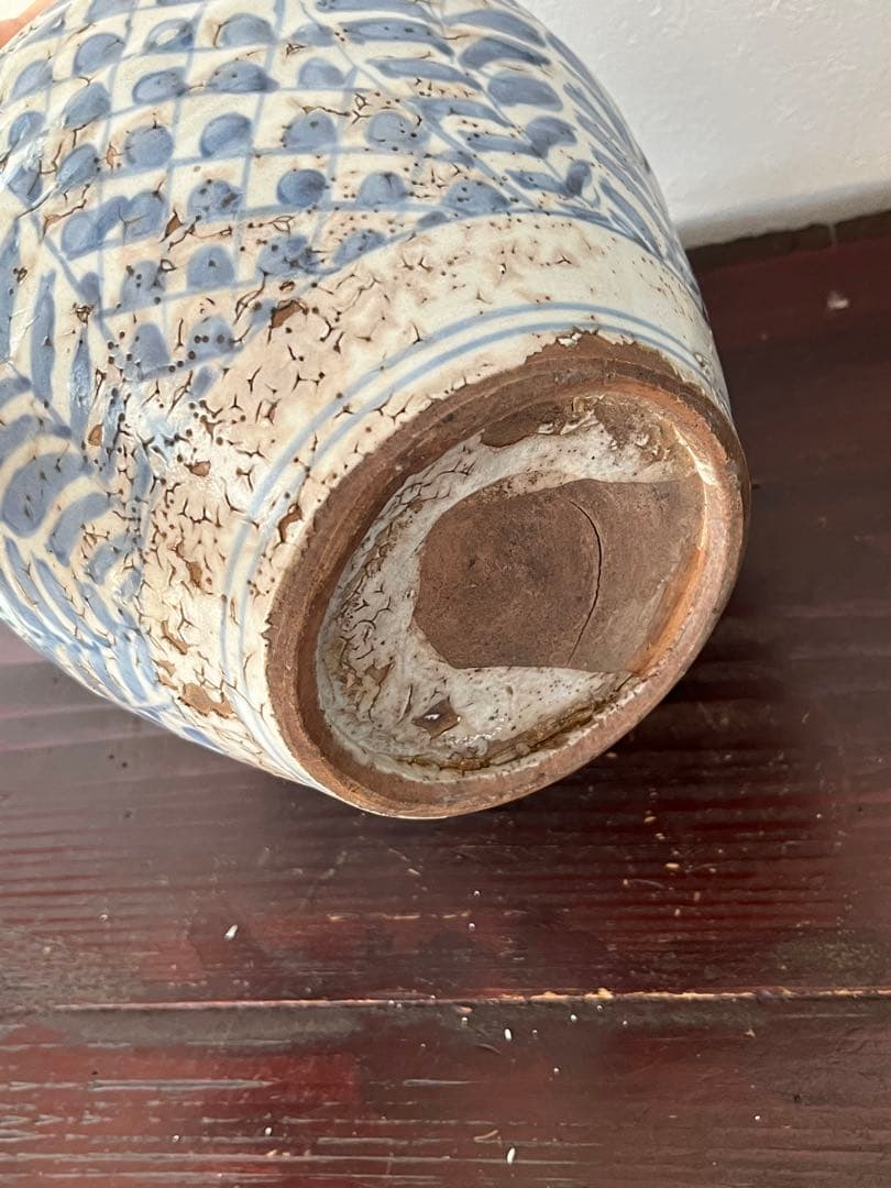 希少　明時代　呉須染付　茶道具　福寿字文　芙蓉手青海波　古染付　芙蓉手　蓋付水差