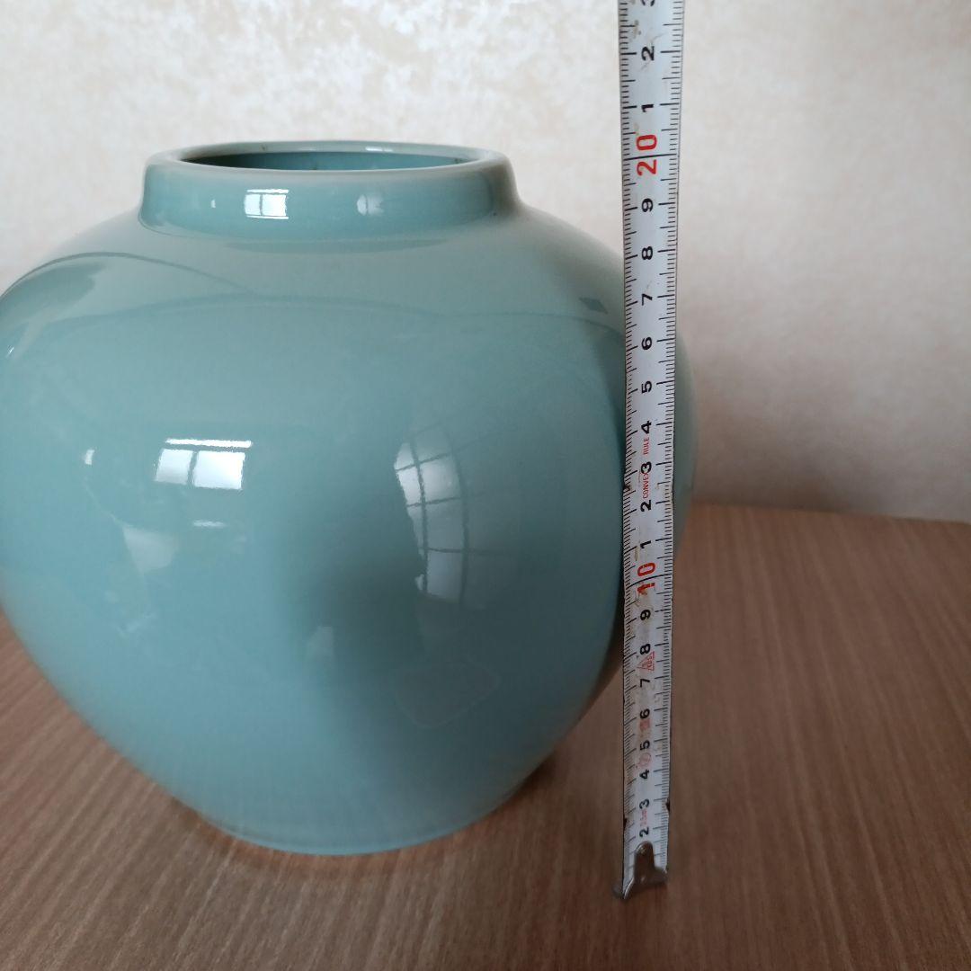 青磁　花瓶　富田幸治郎　陶器　花器　壺　阪急　記念品