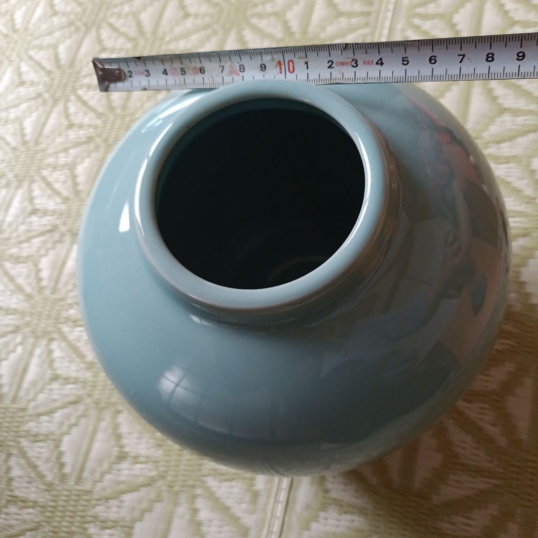 青磁　花瓶　富田幸治郎　陶器　花器　壺　阪急　記念品