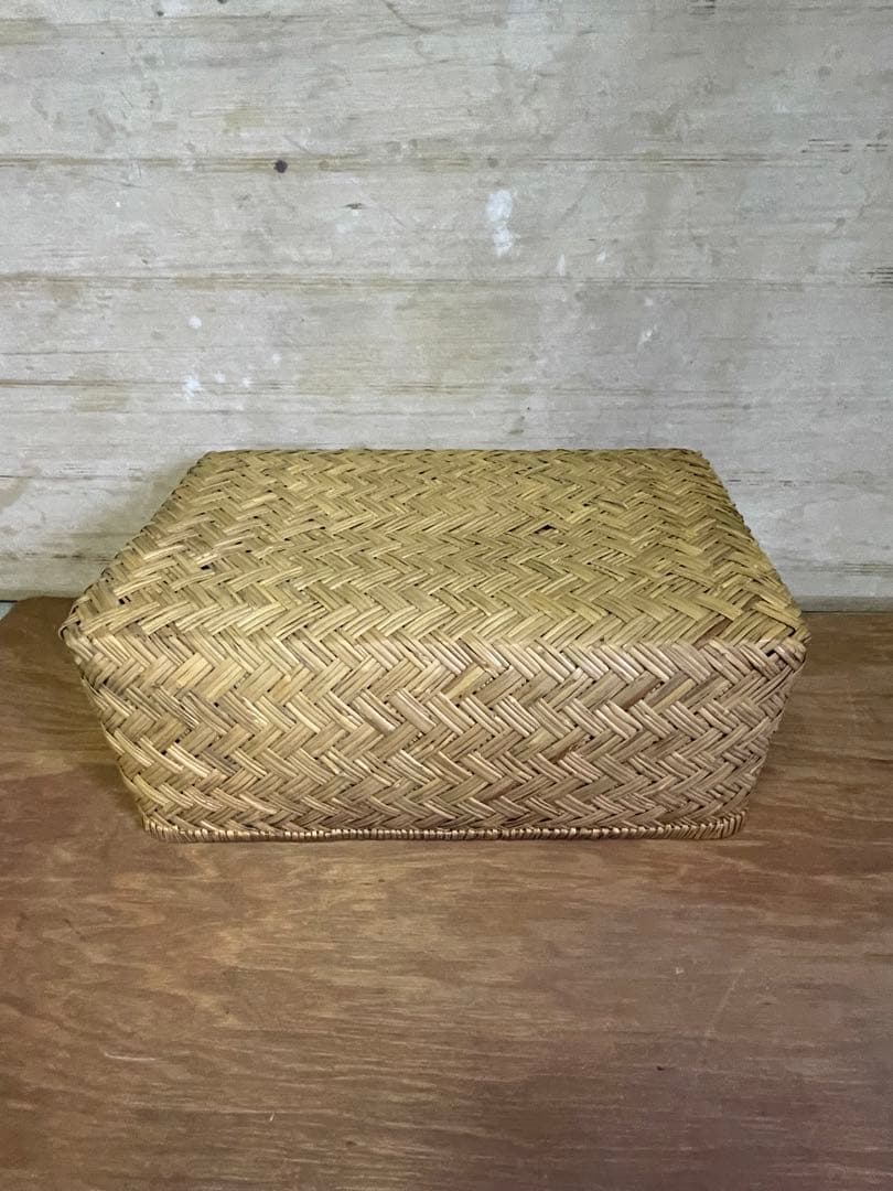 行李　籠　天然素材　収納　バスケット　古道具　古民具　アンティーク　昭和レトロ