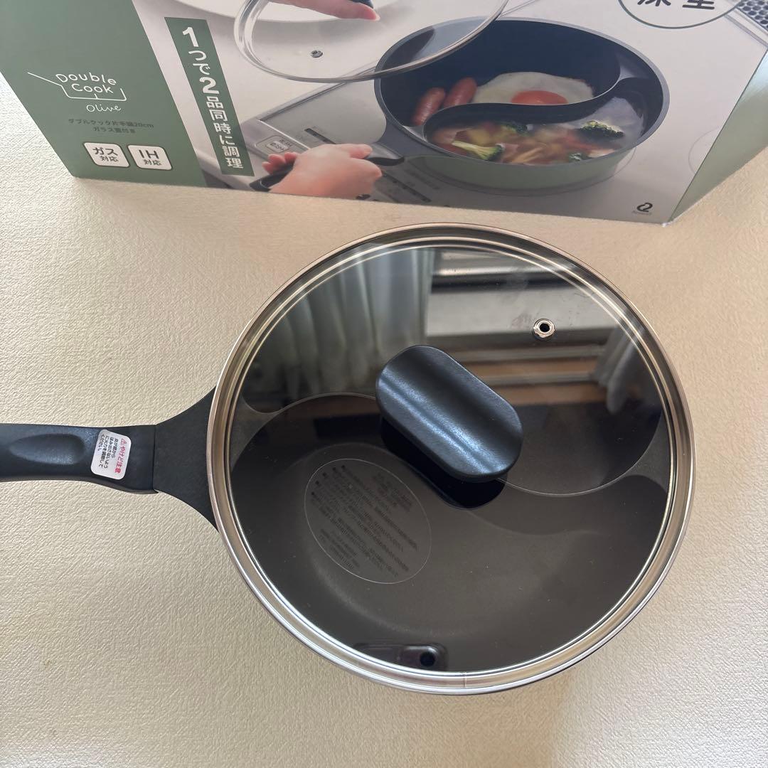 ダブルクック 片手鍋&センターエッグトリプルパンmini カフェラテ