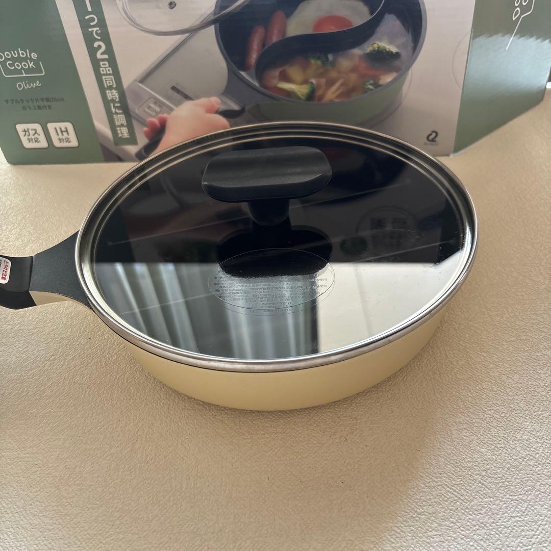ダブルクック 片手鍋&センターエッグトリプルパンmini カフェラテ
