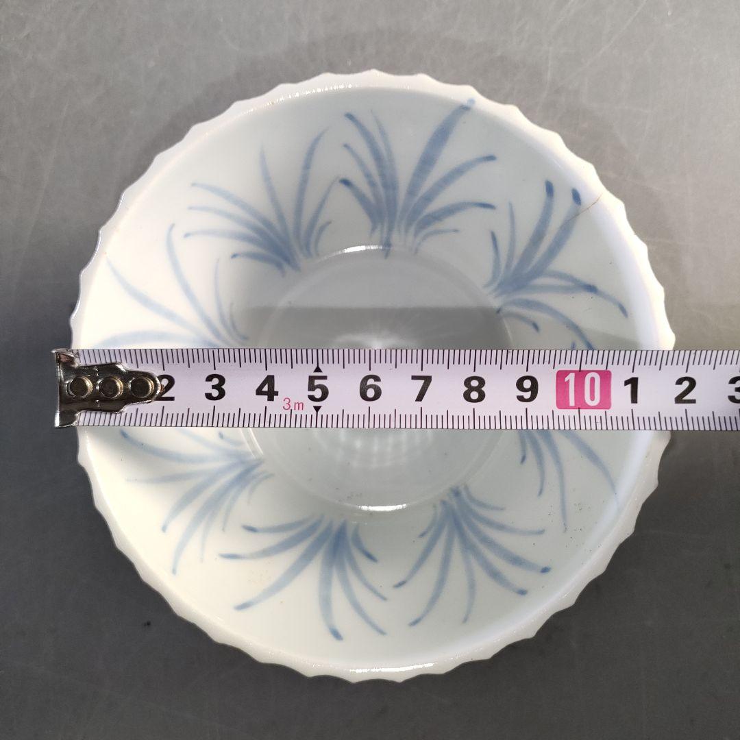 A1258-8/在銘/染付唐草文向付19客/銘々皿/飾鉢/盛鉢/菓子鉢/懐石道具