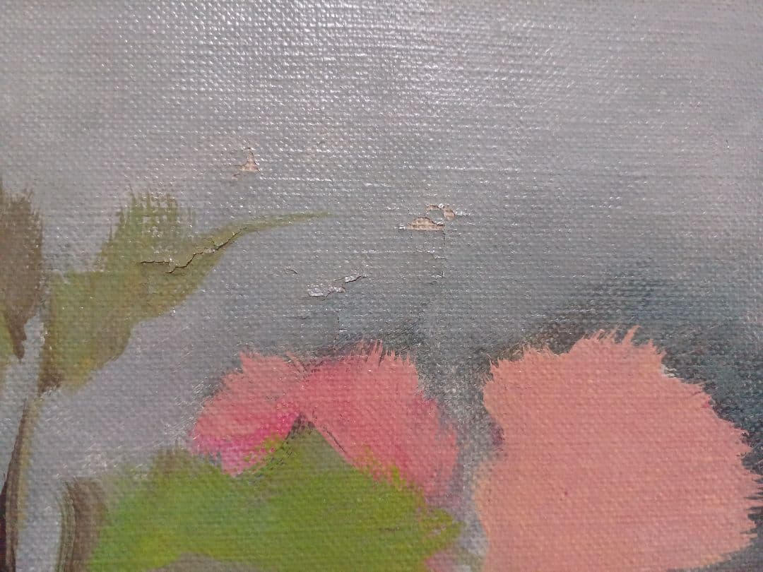 西岡清史　「ハイビスカスとレモン」　油彩　F8号　元東光会　サージマルジス賞