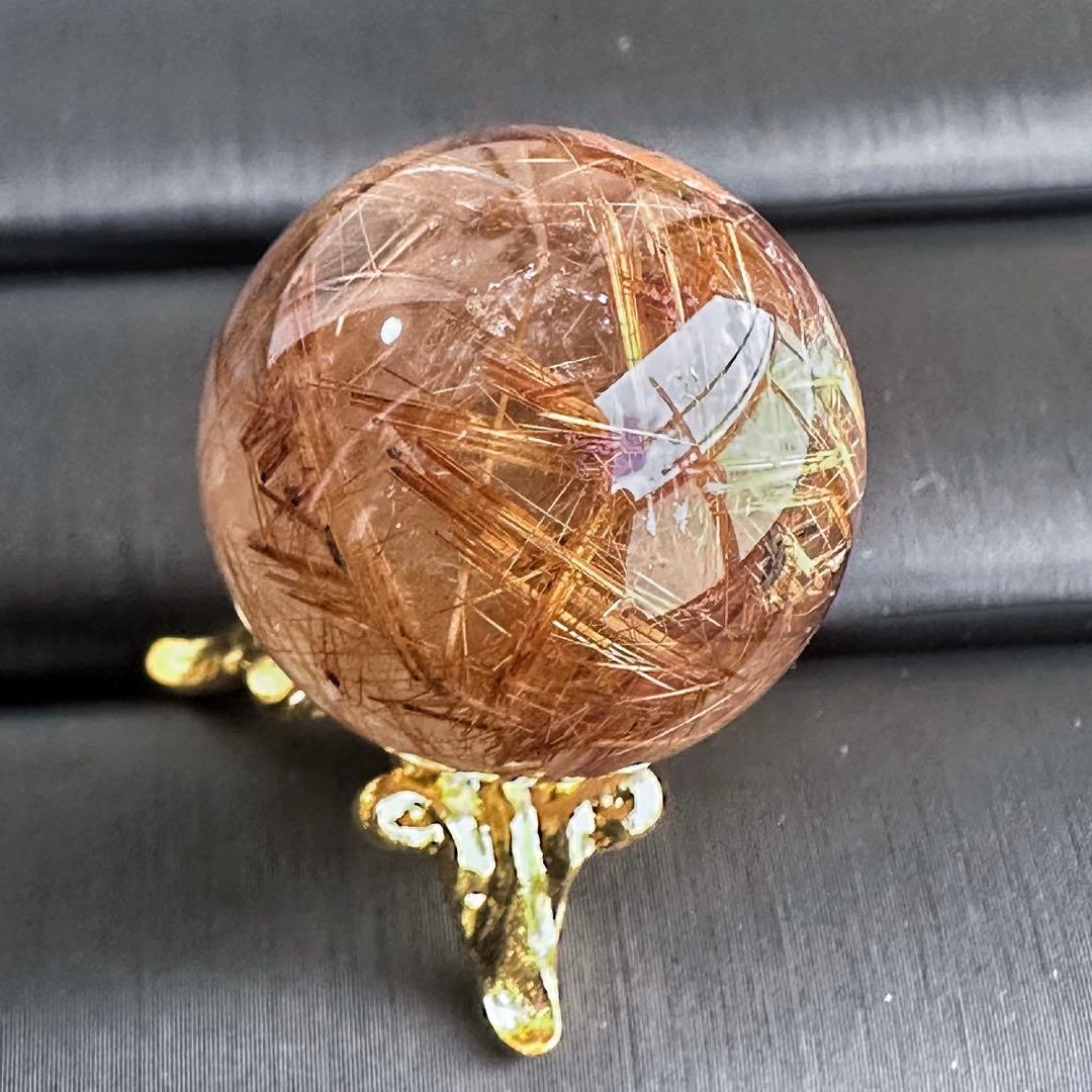 【財運・金運・事業運up❗️】帝王秘宝極美❗️タイチンルチル丸玉 スフィアA1266