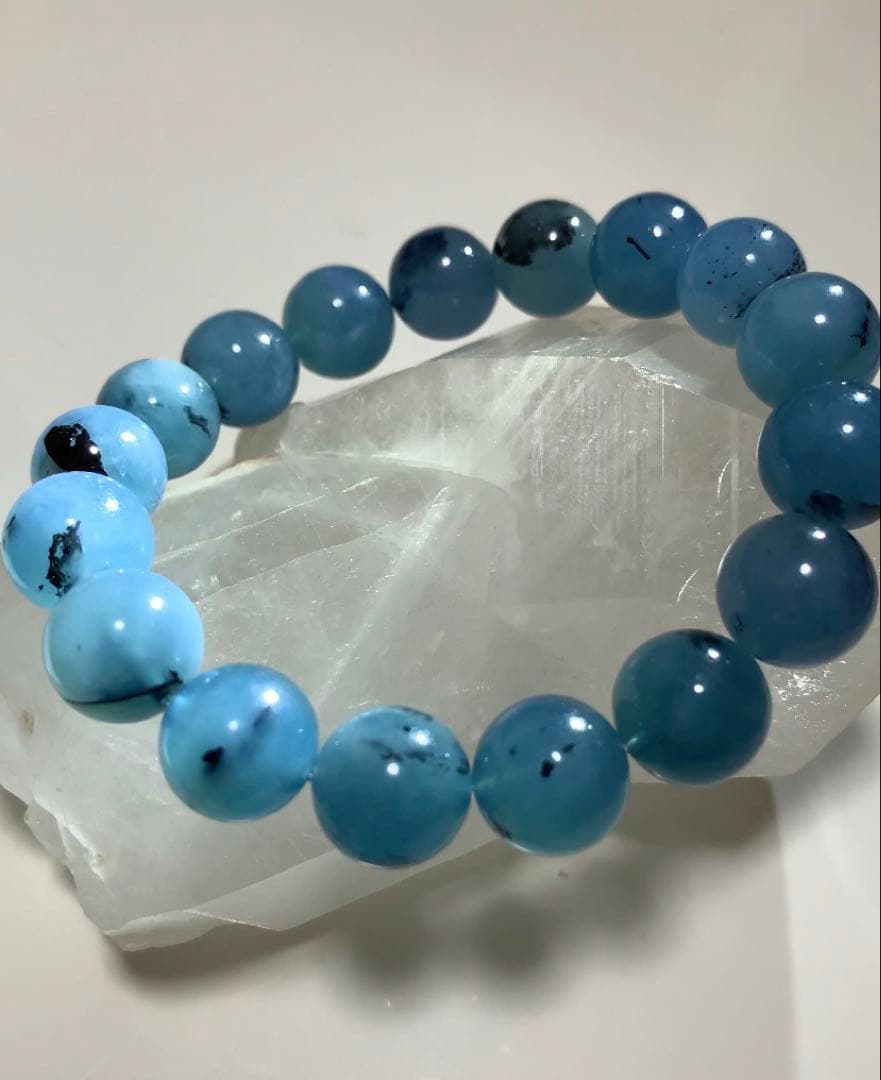 ⭐️発色抜群⭐️マイカインアクアマリン　ブレスレット　② アクアマリン
