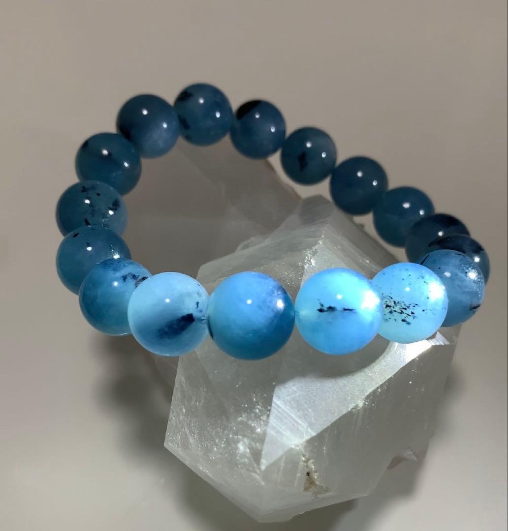 ⭐️発色抜群⭐️マイカインアクアマリン　ブレスレット　② アクアマリン