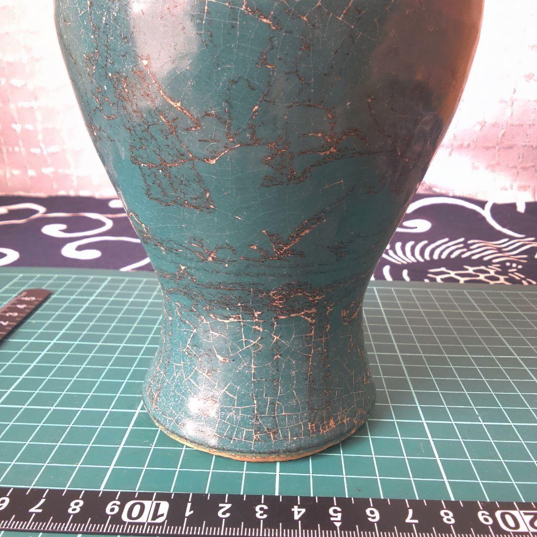 骨董１７ 中国美術？日本美術？昭和レトロアンティーク ヴィンテージターコイズ色