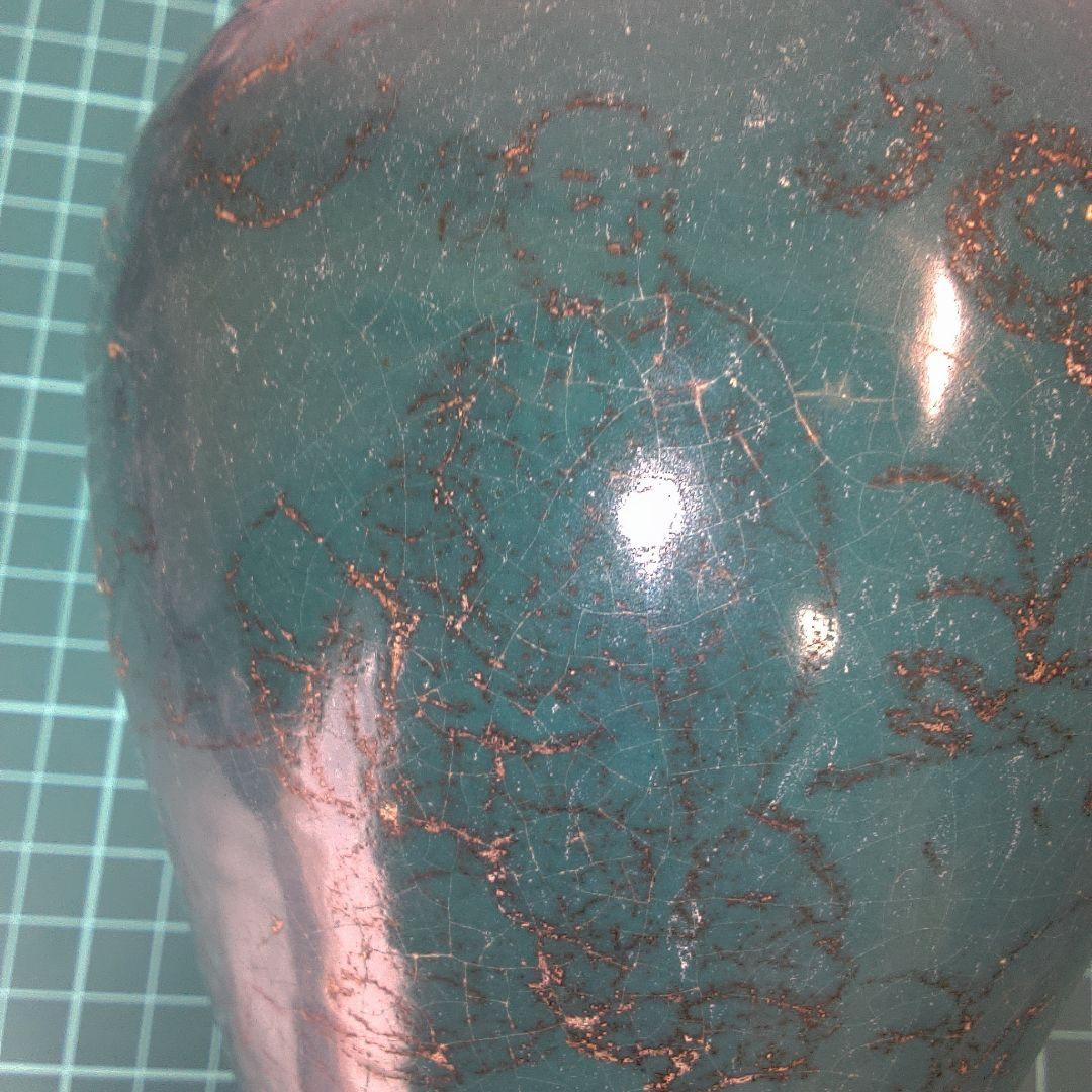 骨董１７ 中国美術？日本美術？昭和レトロアンティーク ヴィンテージターコイズ色