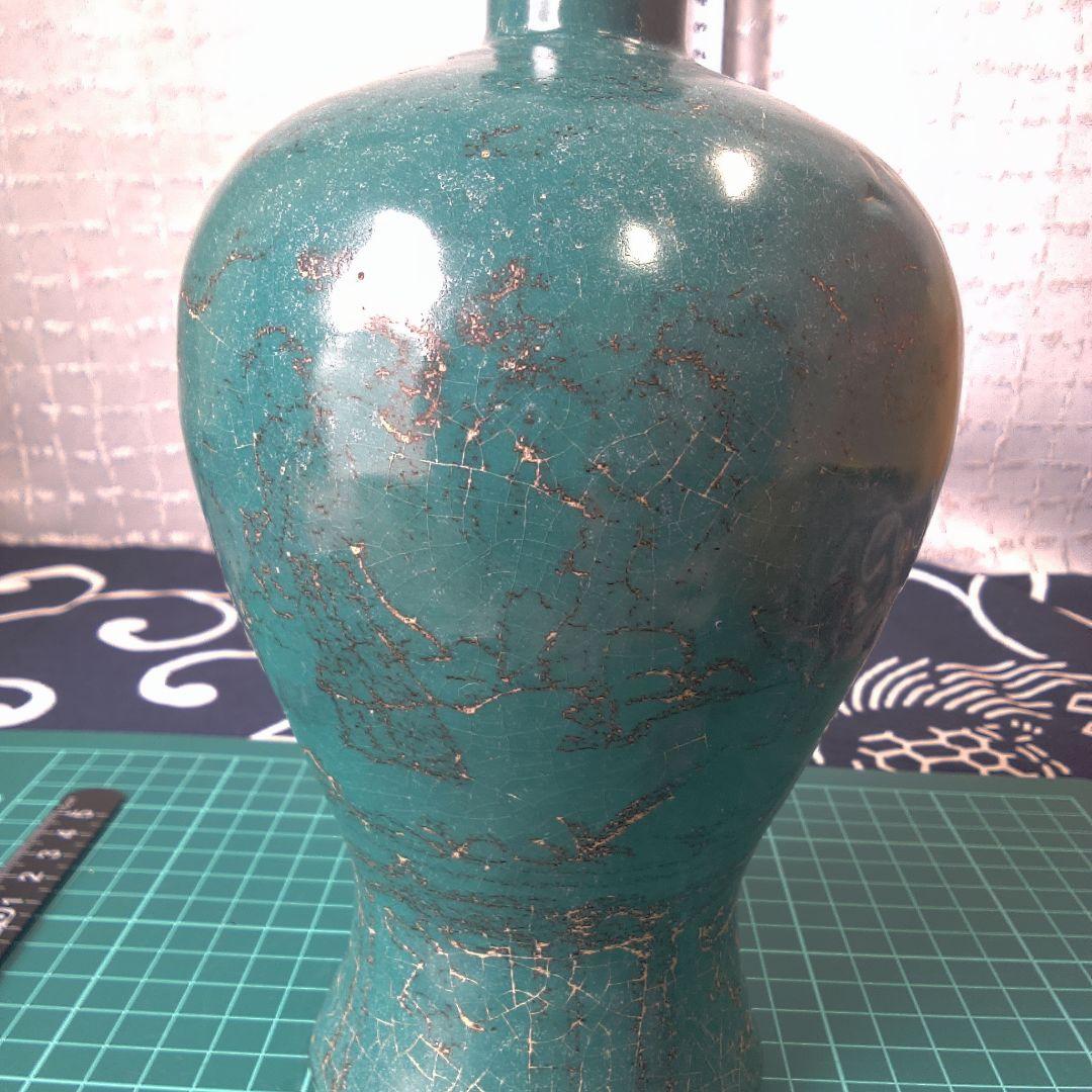 骨董１７ 中国美術？日本美術？昭和レトロアンティーク ヴィンテージターコイズ色