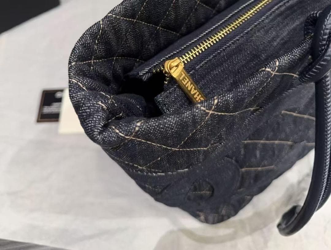 VIP限定 シャネル デニム マトラッセ トートバッグ ショルダーバッグ ブルー