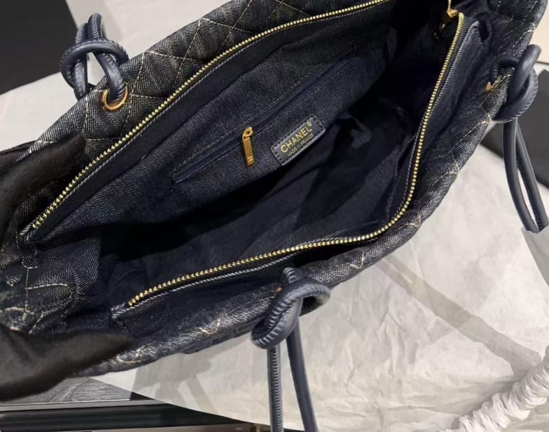 VIP限定 シャネル デニム マトラッセ トートバッグ ショルダーバッグ ブルー