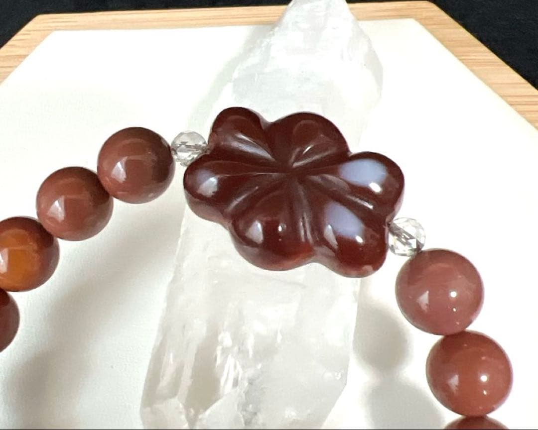 天然石 希少蓮花羊眼天珠×チョコアラシャン瑪瑙ブレスレット