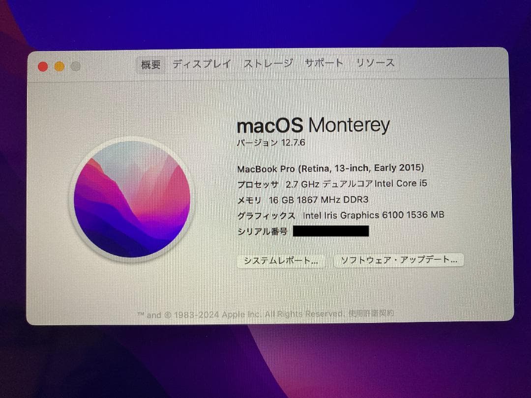 MacBook Pro 2015 13インチ 16GB -128GB おまけ付き
