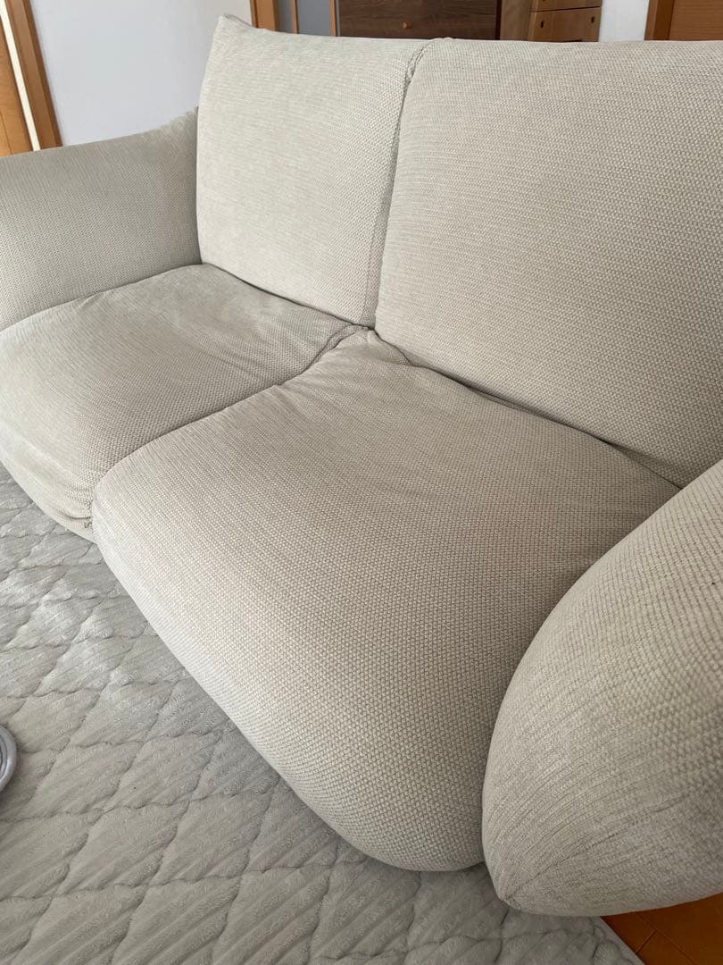 美品　無印良品 リクライニングフロアソファ 2人掛け ベージュ 1年使用　送料込