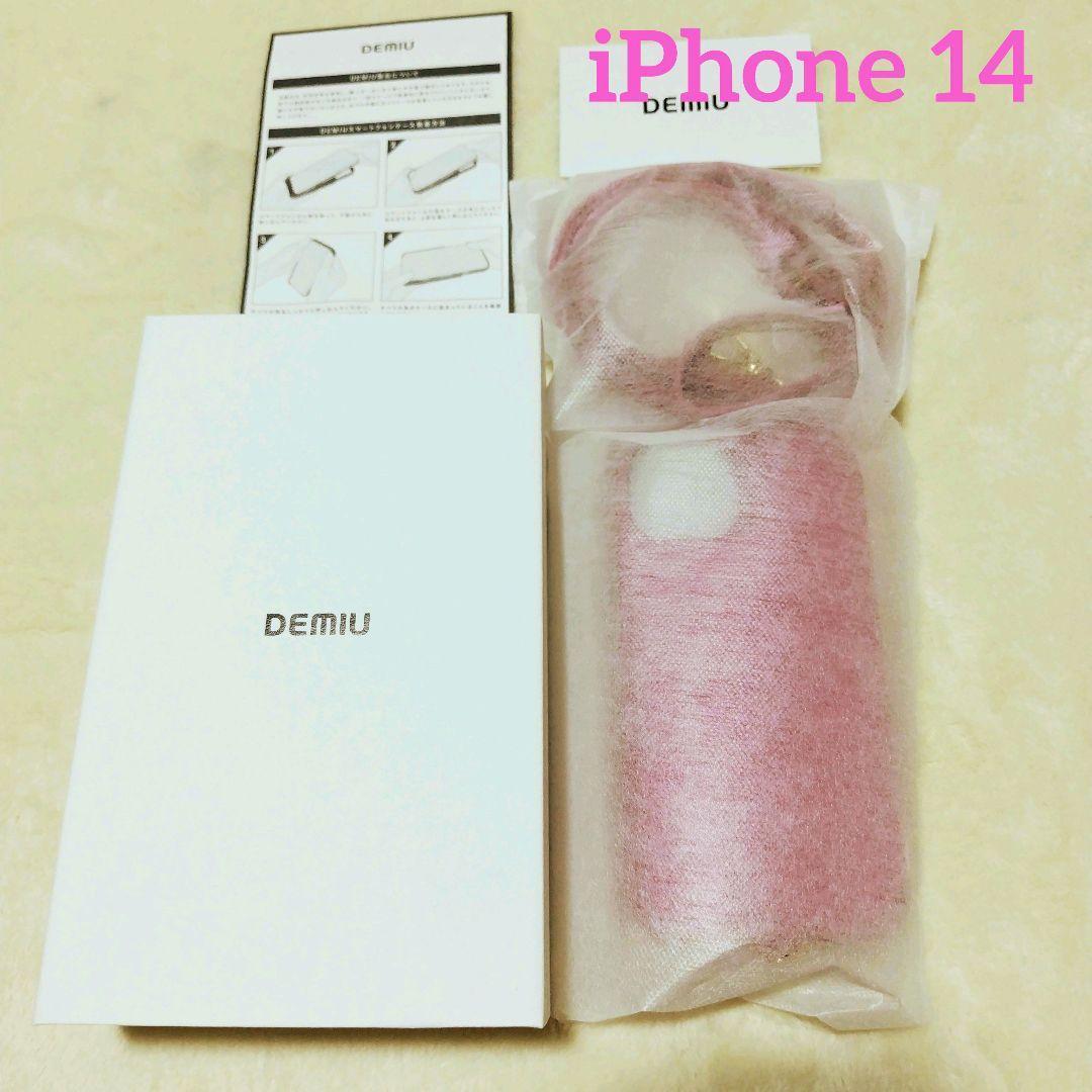 デミウ POCHE iPhone14 ケース+ストラップ ピンク