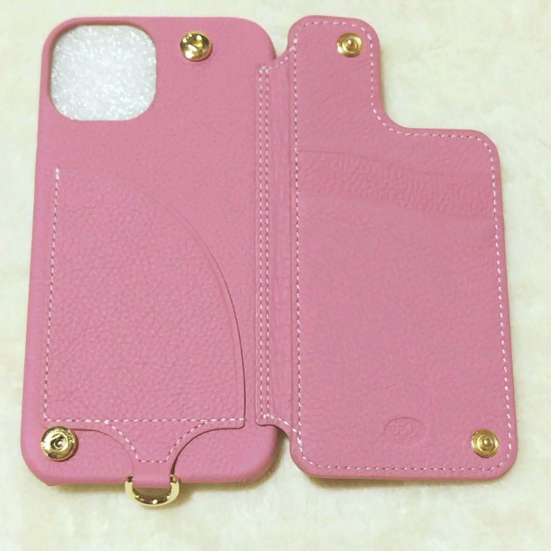 デミウ POCHE iPhone14 ケース+ストラップ ピンク