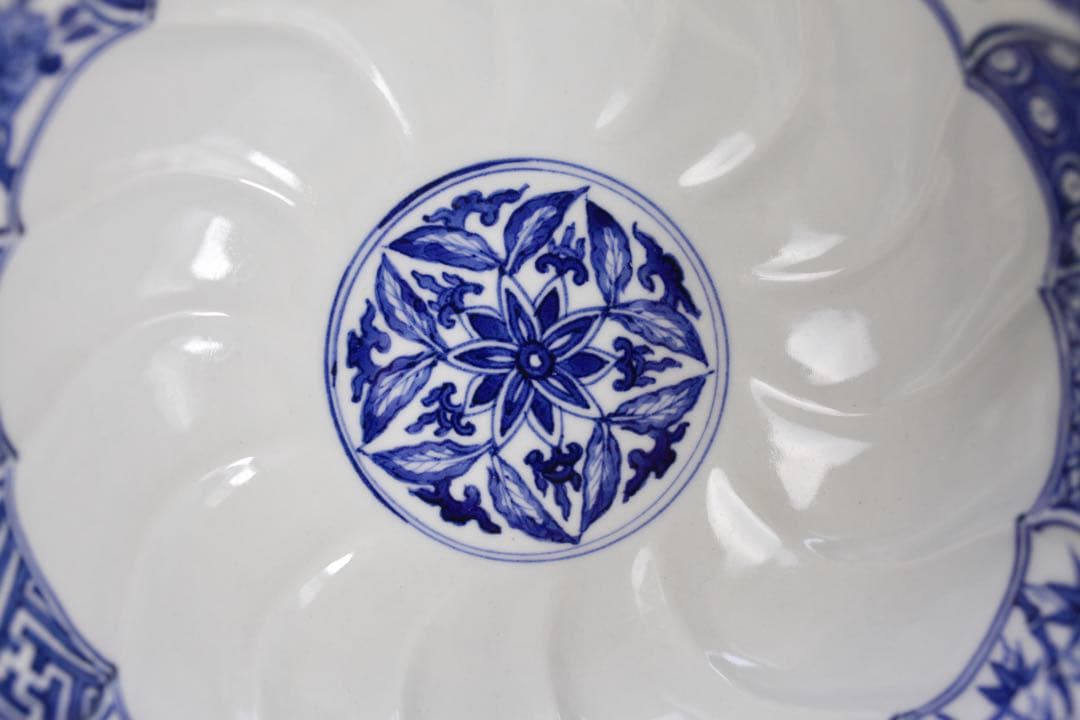 九谷焼 寿楽 祥瑞捻 鉢 菓子器 染付 煎茶器