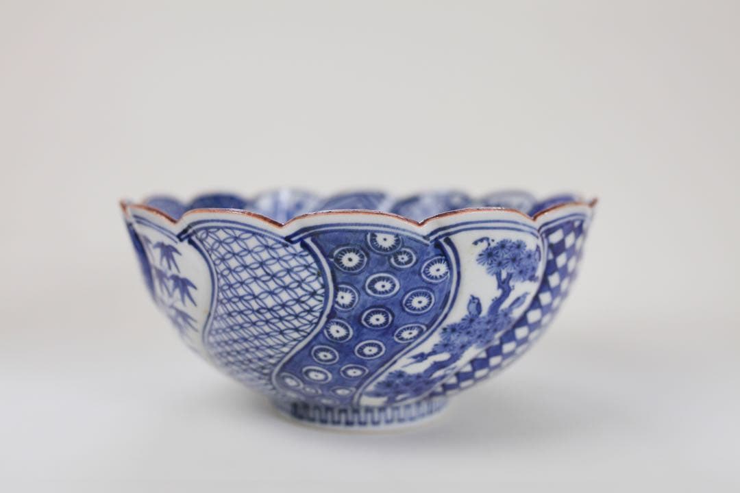 九谷焼 寿楽 祥瑞捻 鉢 菓子器 染付 煎茶器