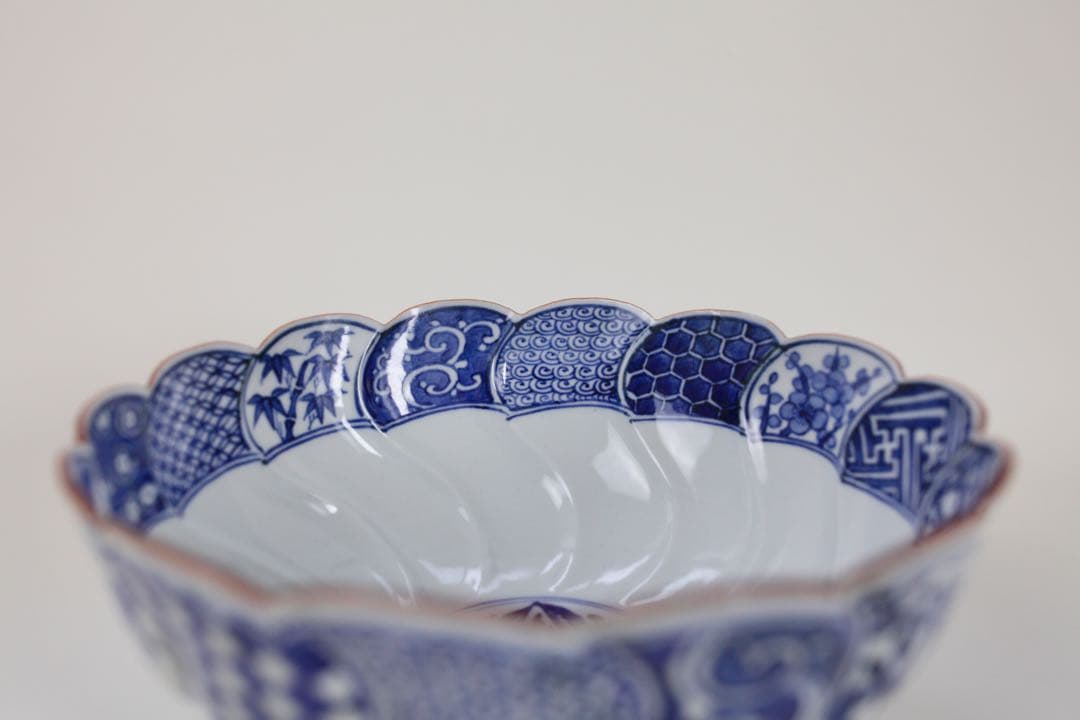 九谷焼 寿楽 祥瑞捻 鉢 菓子器 染付 煎茶器