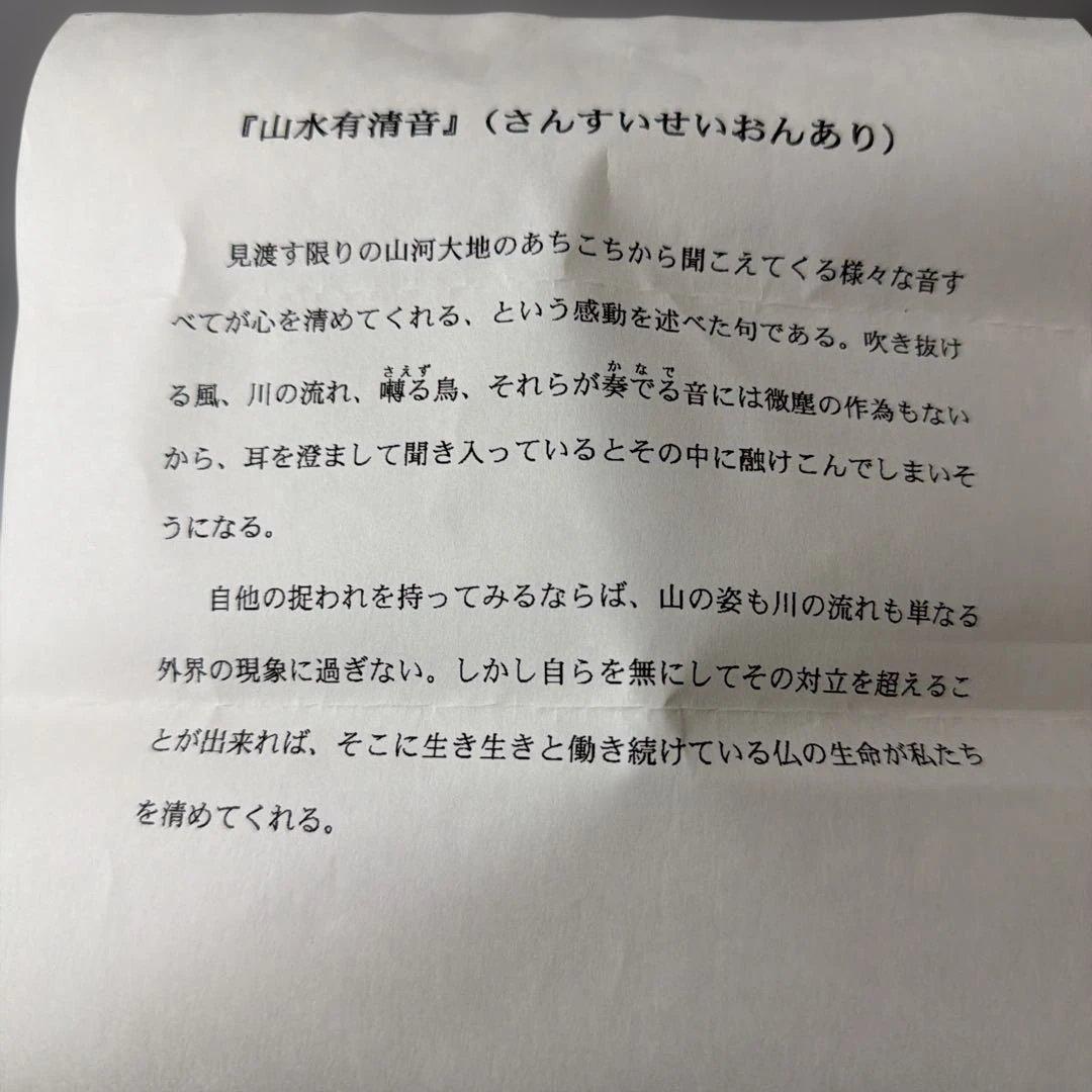 茶道具 掛軸 一行 「 山水有清音 」 三玄院 長谷川大真 茶掛