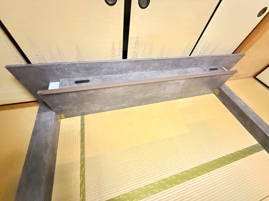 LED照明付き　キングサイズ ベッドフレーム リレア　ストーングレー