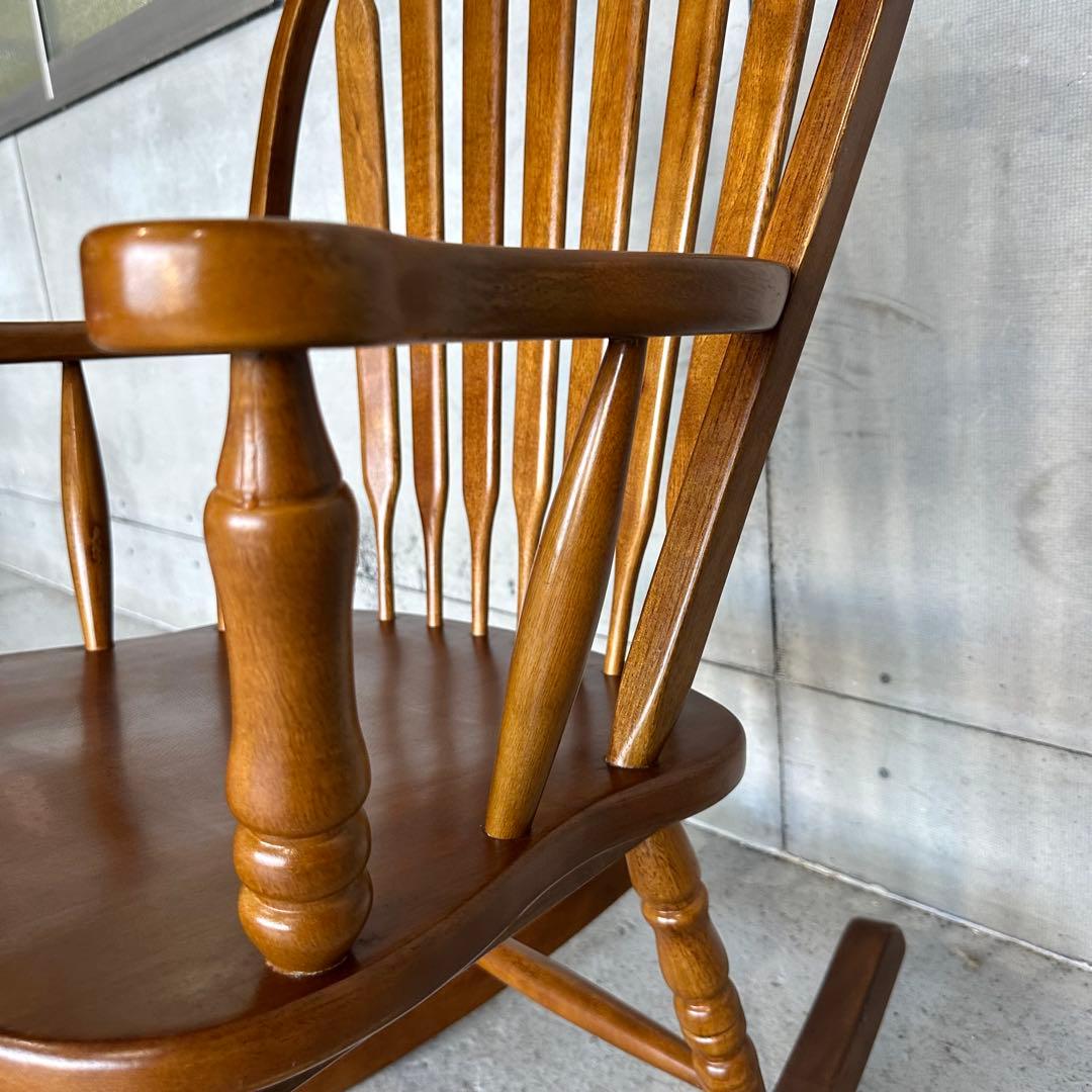 ★VINTAGE★ゆらゆら癒し 木製 ロッキングチェア コロニアル アンティーク