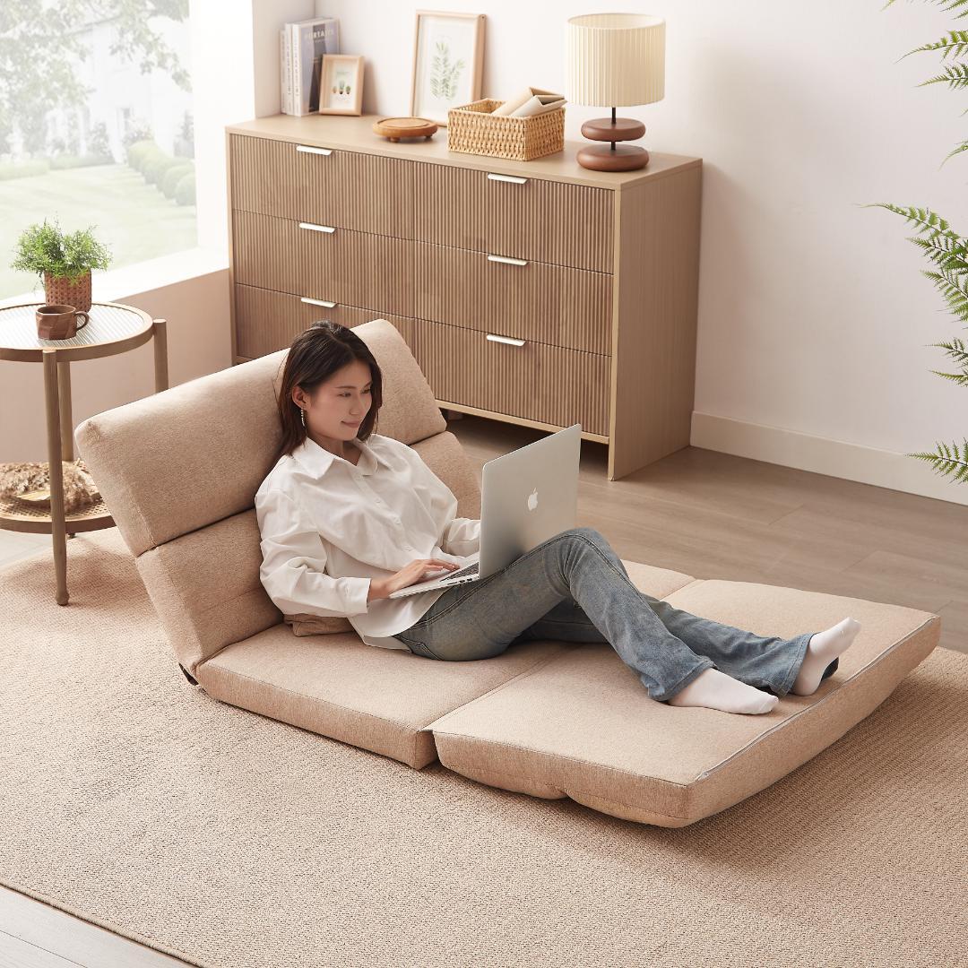 在庫一掃！残り僅か！折りたたみ ソファベッド 座椅子 幅103cm 2人掛け