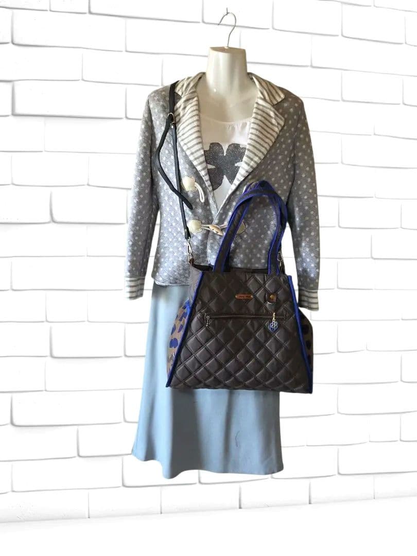 【A4サイズ】縁取りトートバッグ　撥水キルト×エチノ　ハンドメイド