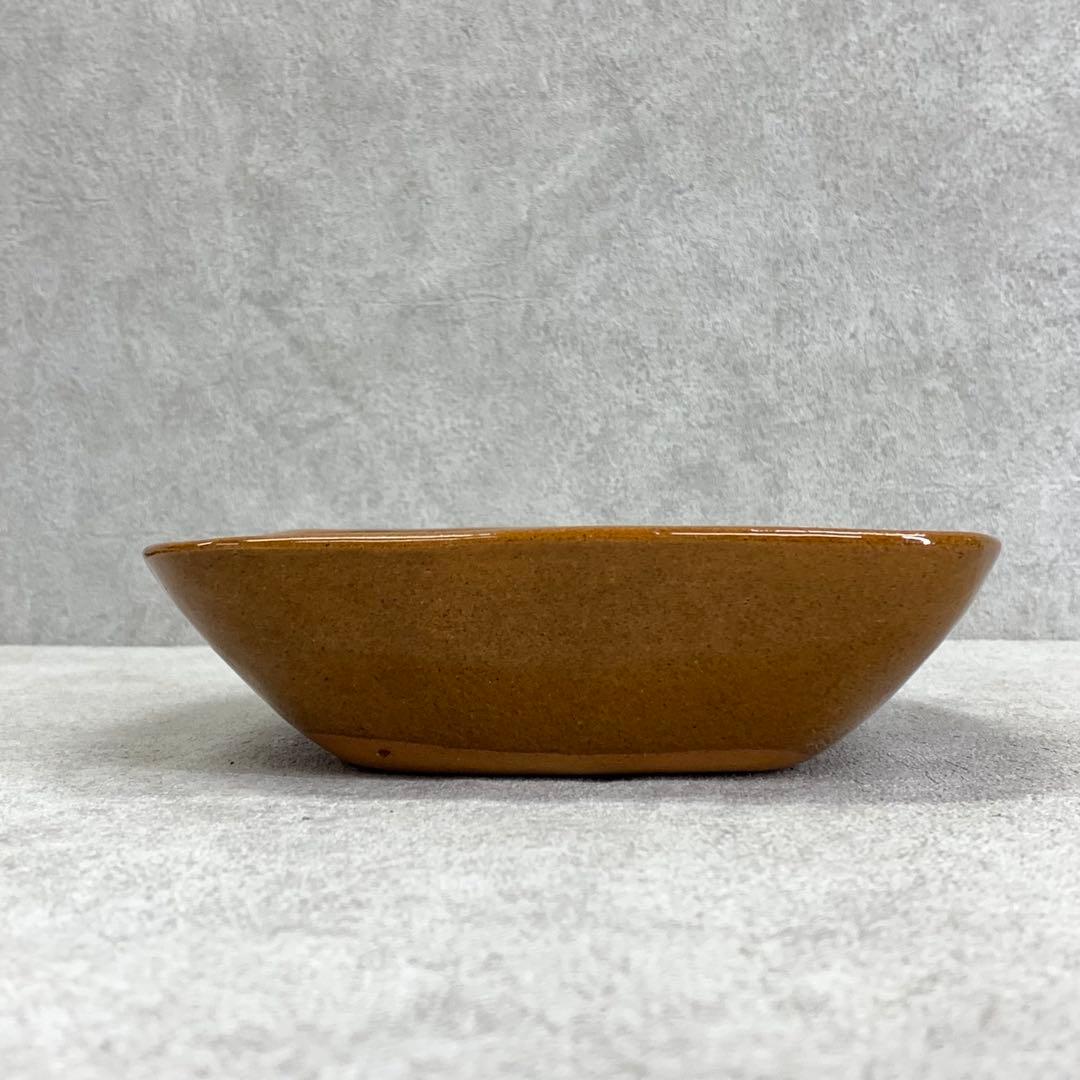布志名焼 角皿 深鉢 スリップウェア 民藝 レトロ カレー皿 スクエア ②